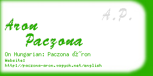 aron paczona business card